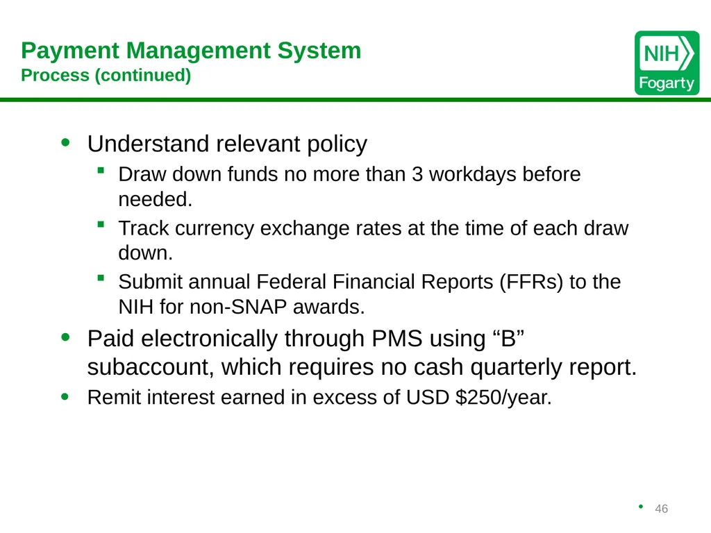Working with Foreign Collaborators Bruce Butrum, - slide 46 of 52