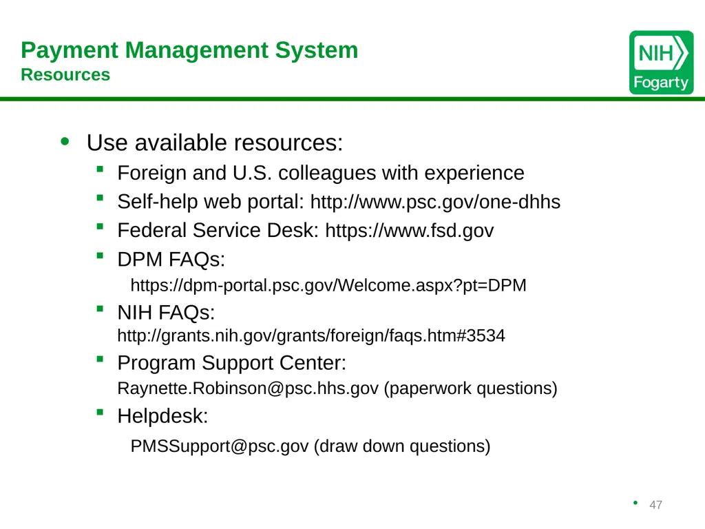Working with Foreign Collaborators Bruce Butrum, - slide 47 of 52