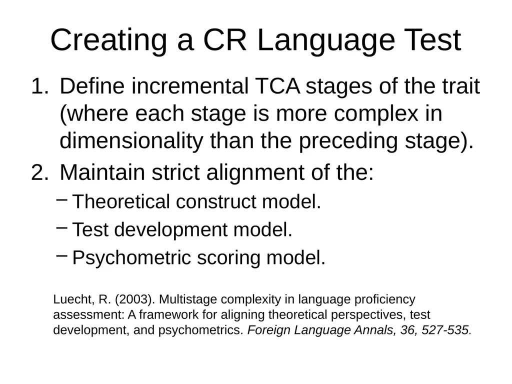 Criterion-Referenced Proficiency Testing BILC 26 - slide 6 of 51