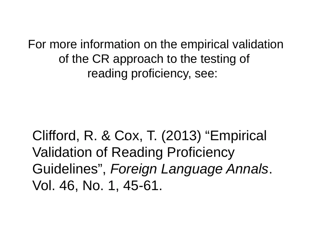 Criterion-Referenced Proficiency Testing BILC 26 - slide 51 of 51