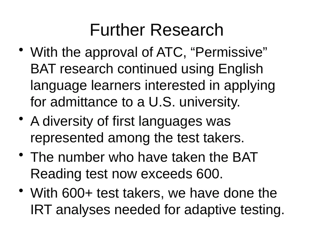 Criterion-Referenced Proficiency Testing BILC 26 - slide 8 of 51