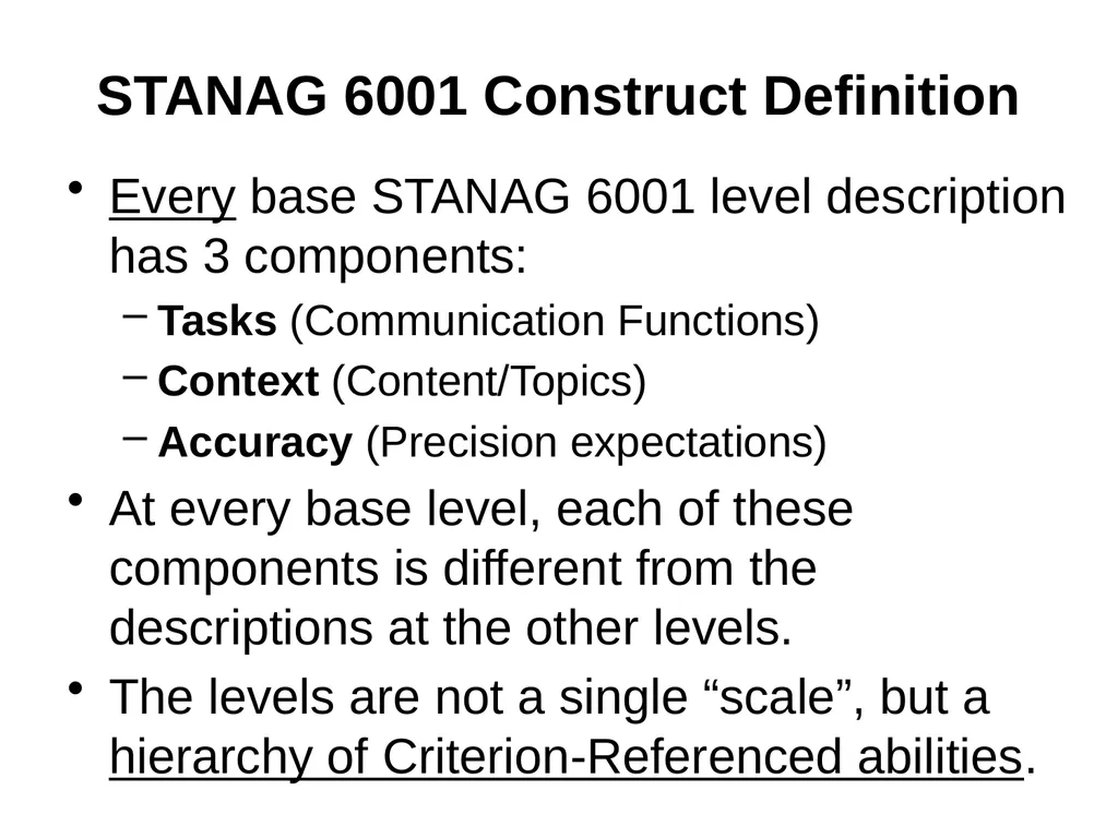 Criterion-Referenced Proficiency Testing BILC 26 - slide 21 of 51