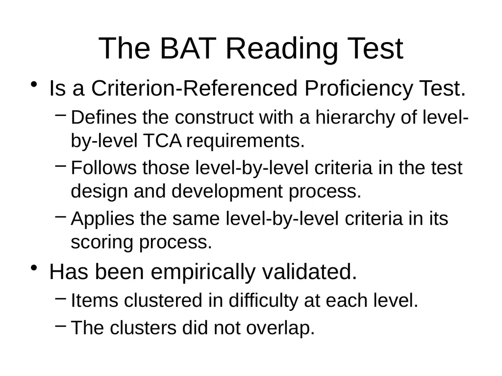 Criterion-Referenced Proficiency Testing BILC 26 - slide 10 of 51