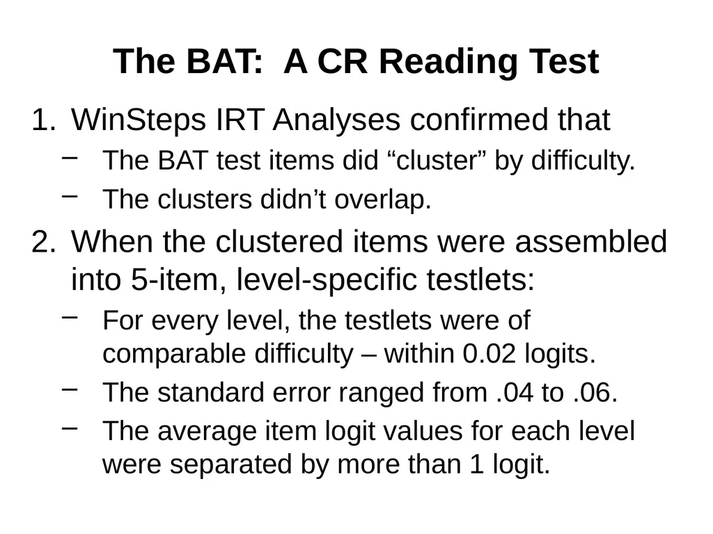 Criterion-Referenced Proficiency Testing BILC 26 - slide 11 of 51