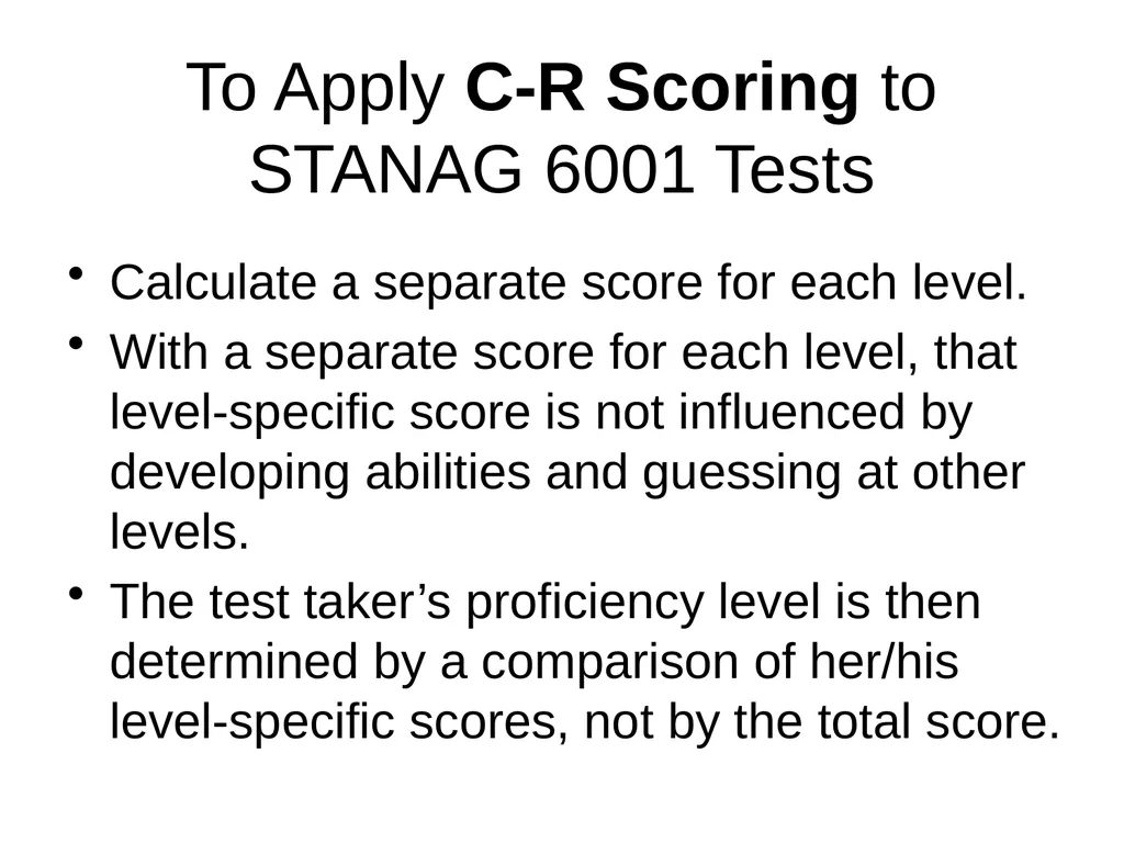 Criterion-Referenced Proficiency Testing BILC 26 - slide 46 of 51