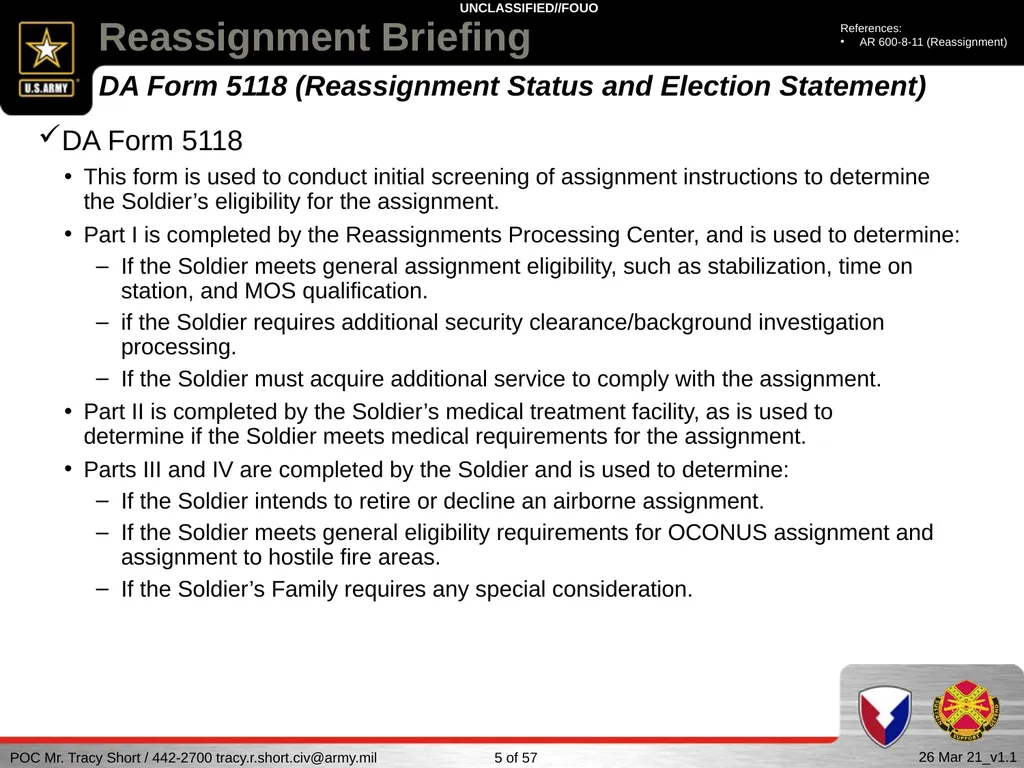 USAG FORT SILL Reassignment Briefing Reassignment - slide 5 of 63