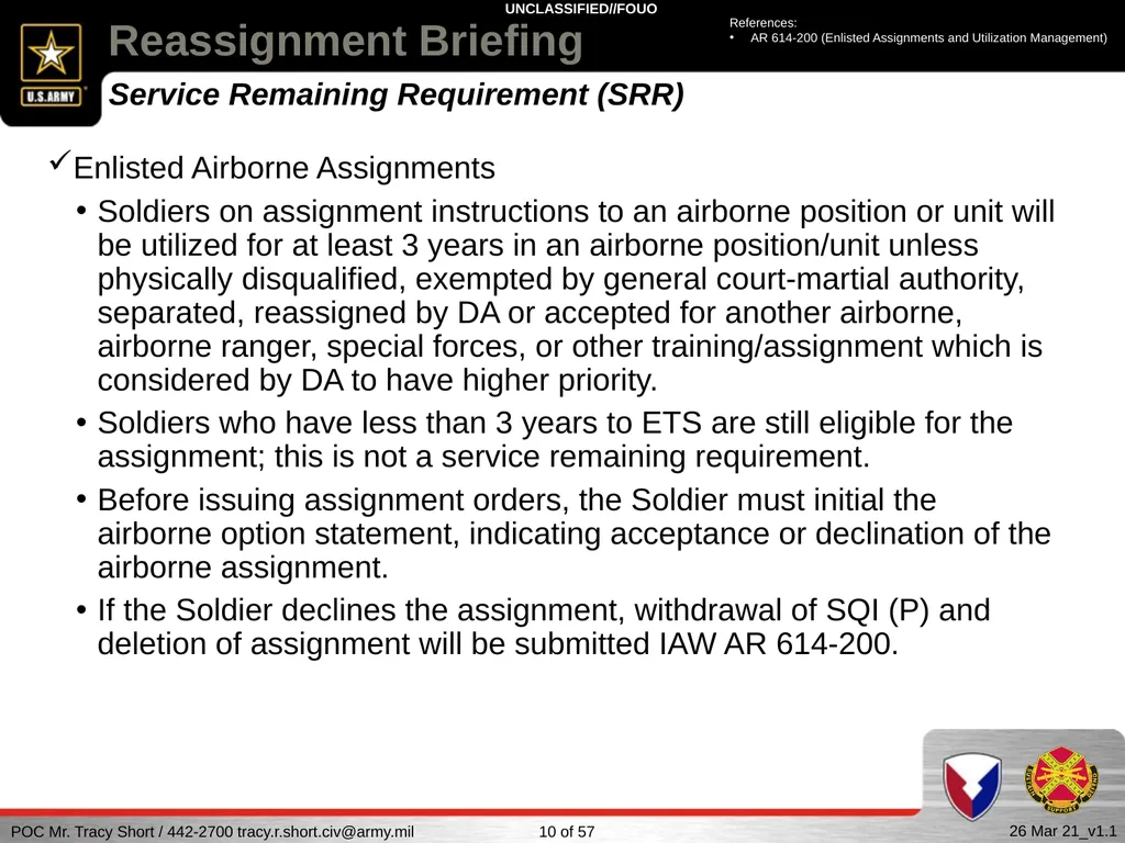 USAG FORT SILL Reassignment Briefing Reassignment - slide 10 of 63