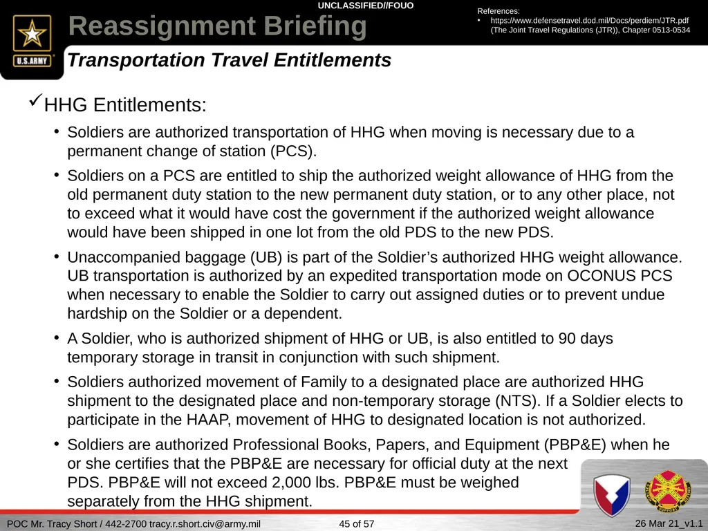 USAG FORT SILL Reassignment Briefing Reassignment - slide 45 of 63