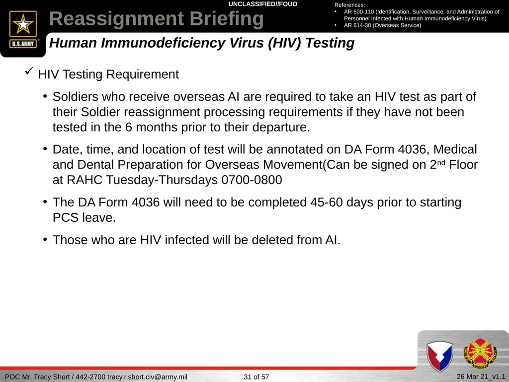 USAG FORT SILL Reassignment Briefing Reassignment - slide 31 of 63