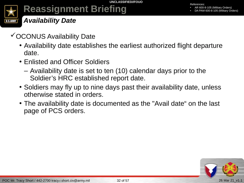 USAG FORT SILL Reassignment Briefing Reassignment - slide 32 of 63