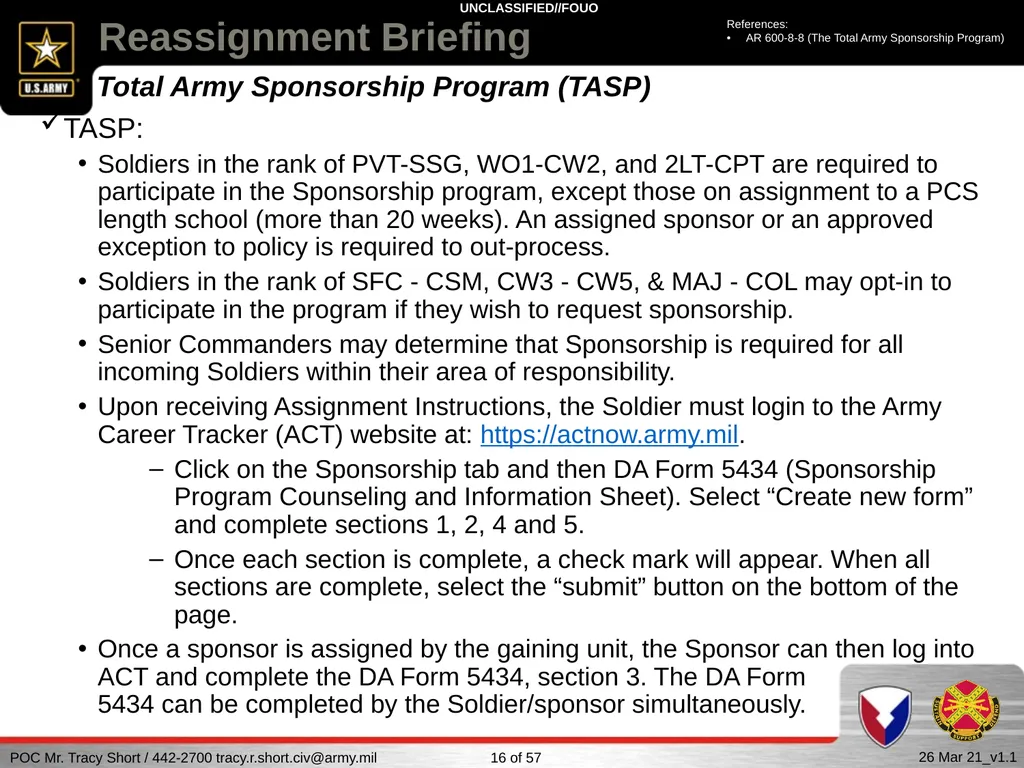 USAG FORT SILL Reassignment Briefing Reassignment - slide 16 of 63