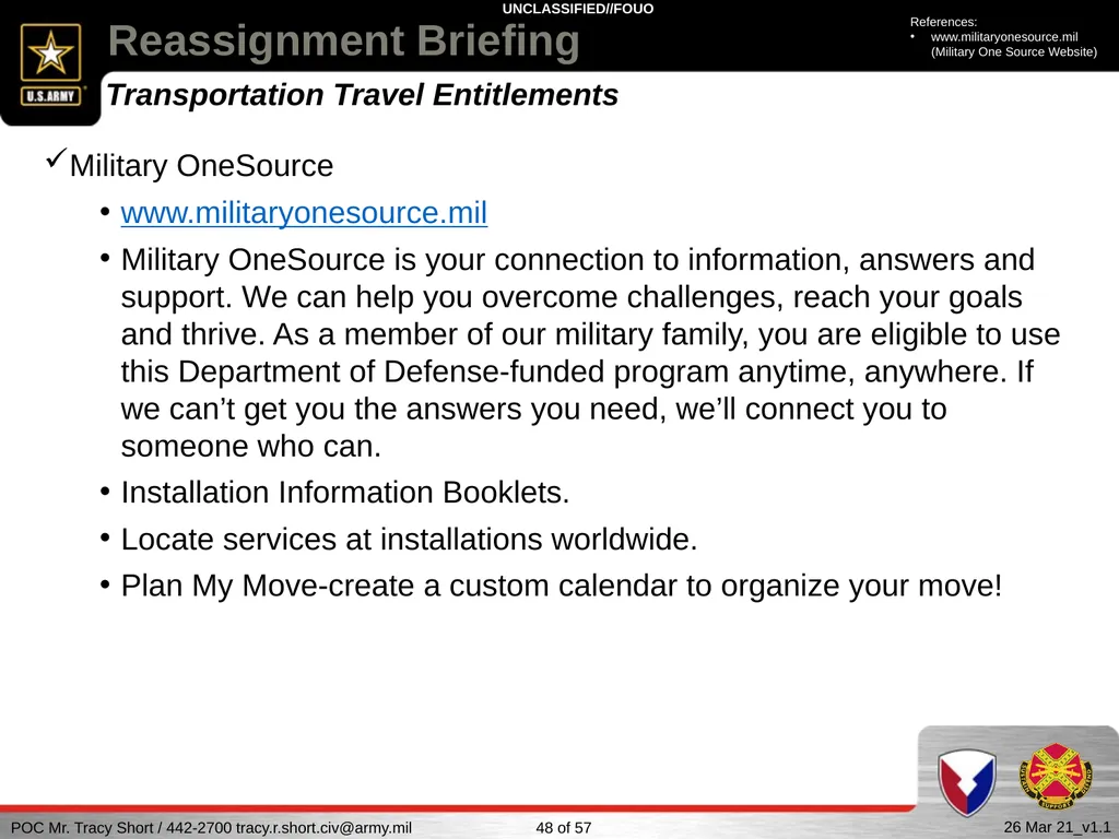 USAG FORT SILL Reassignment Briefing Reassignment - slide 48 of 63