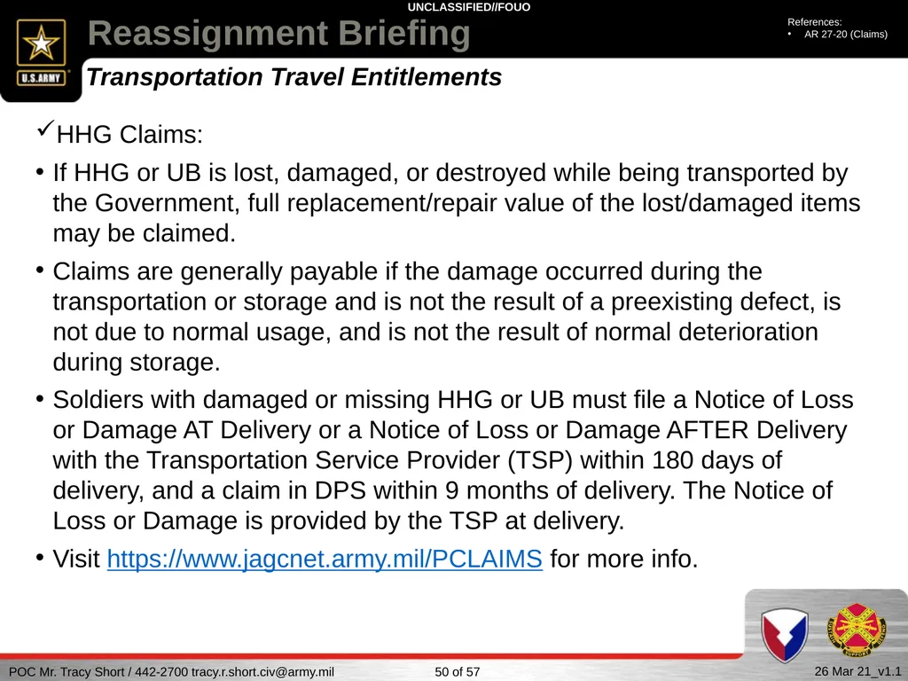 USAG FORT SILL Reassignment Briefing Reassignment - slide 50 of 63