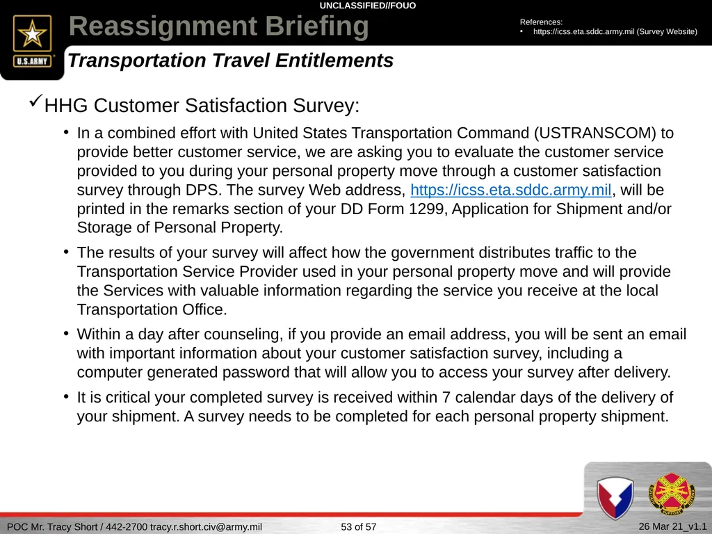 USAG FORT SILL Reassignment Briefing Reassignment - slide 53 of 63