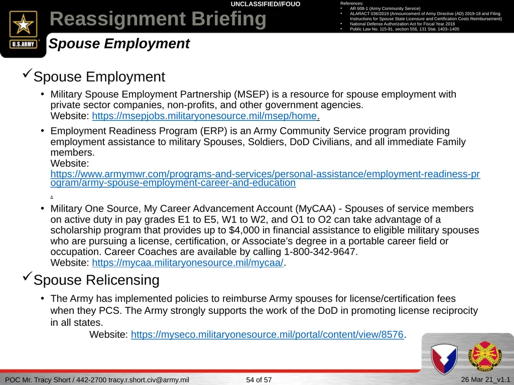 USAG FORT SILL Reassignment Briefing Reassignment - slide 54 of 63