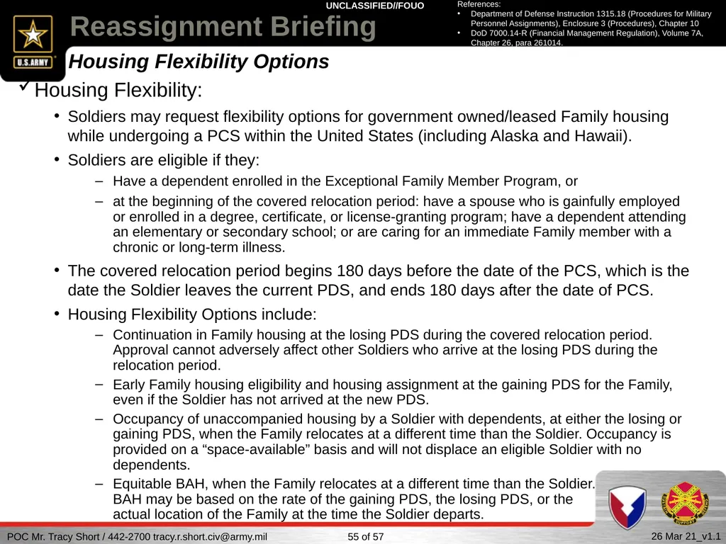USAG FORT SILL Reassignment Briefing Reassignment - slide 55 of 63