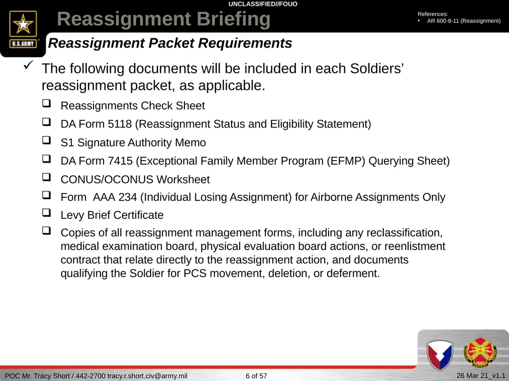 USAG FORT SILL Reassignment Briefing Reassignment - slide 6 of 63