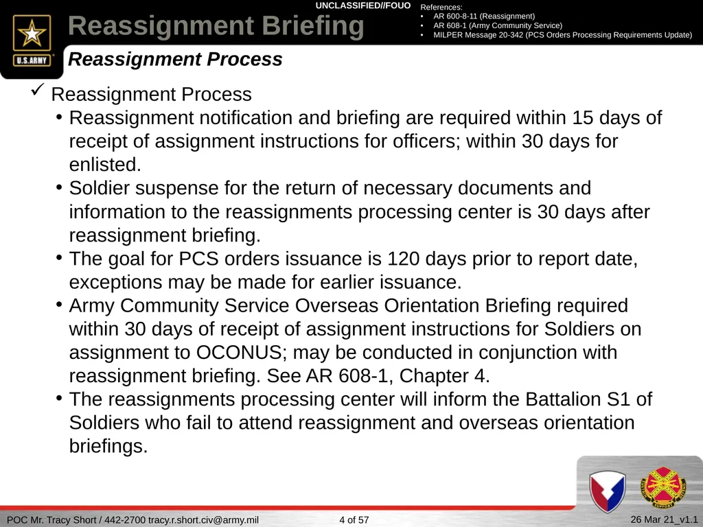 USAG FORT SILL Reassignment Briefing Reassignment - slide 4 of 63