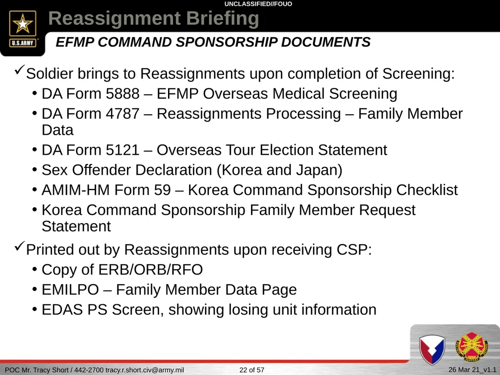 USAG FORT SILL Reassignment Briefing Reassignment - slide 22 of 63
