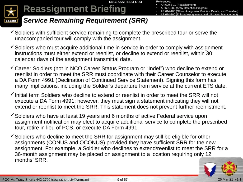 USAG FORT SILL Reassignment Briefing Reassignment - slide 9 of 63