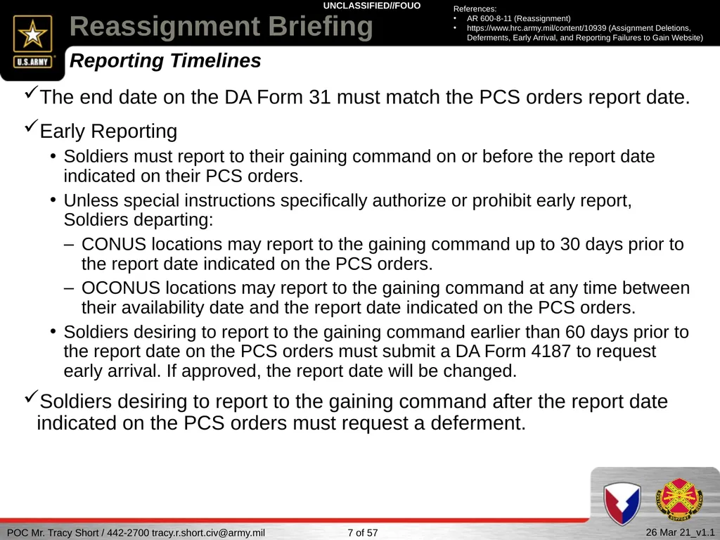 USAG FORT SILL Reassignment Briefing Reassignment - slide 7 of 63