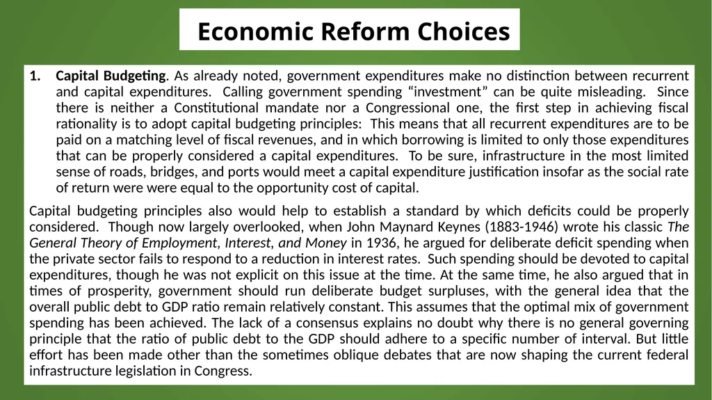 Institutional Reforms for Sustainable Monetary and - slide 3 of 18