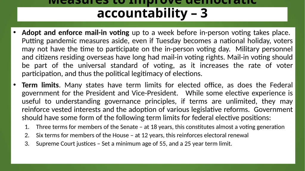 Institutional Reforms for Sustainable Monetary and - slide 12 of 18