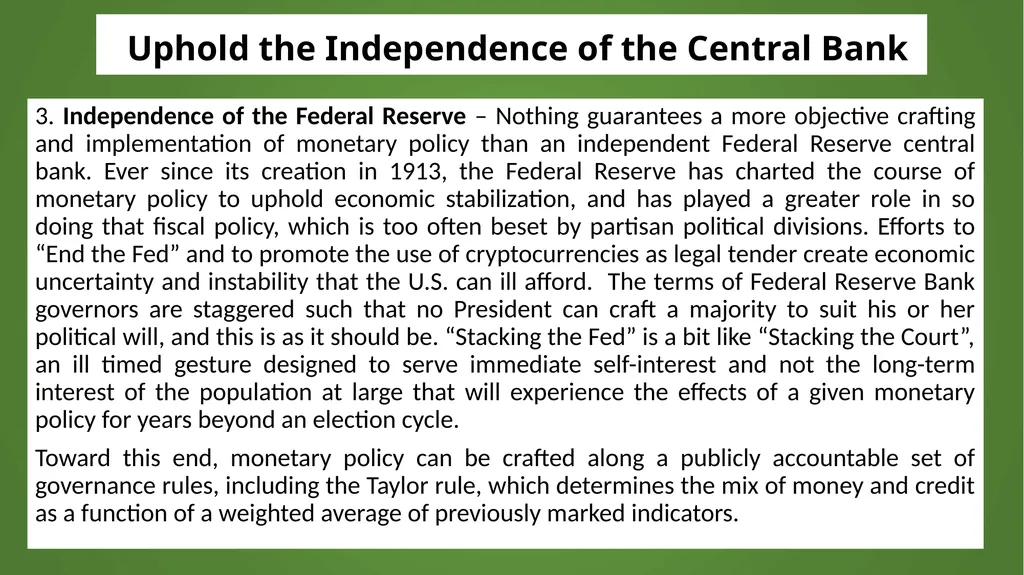 Institutional Reforms for Sustainable Monetary and - slide 6 of 18