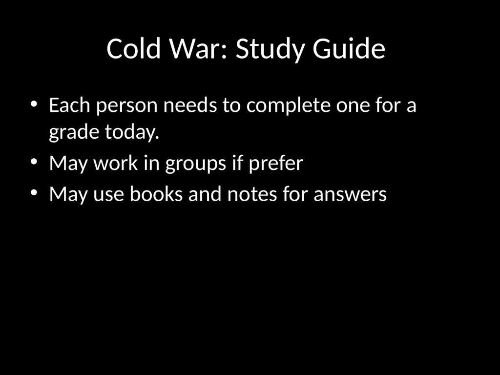 Daily Opener When was the Cold War? How can a - slide 104 of 105