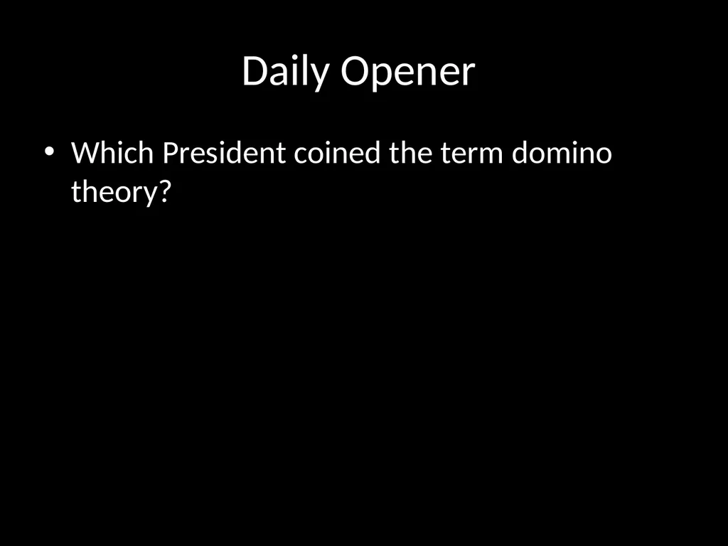 Daily Opener When was the Cold War? How can a - slide 70 of 105