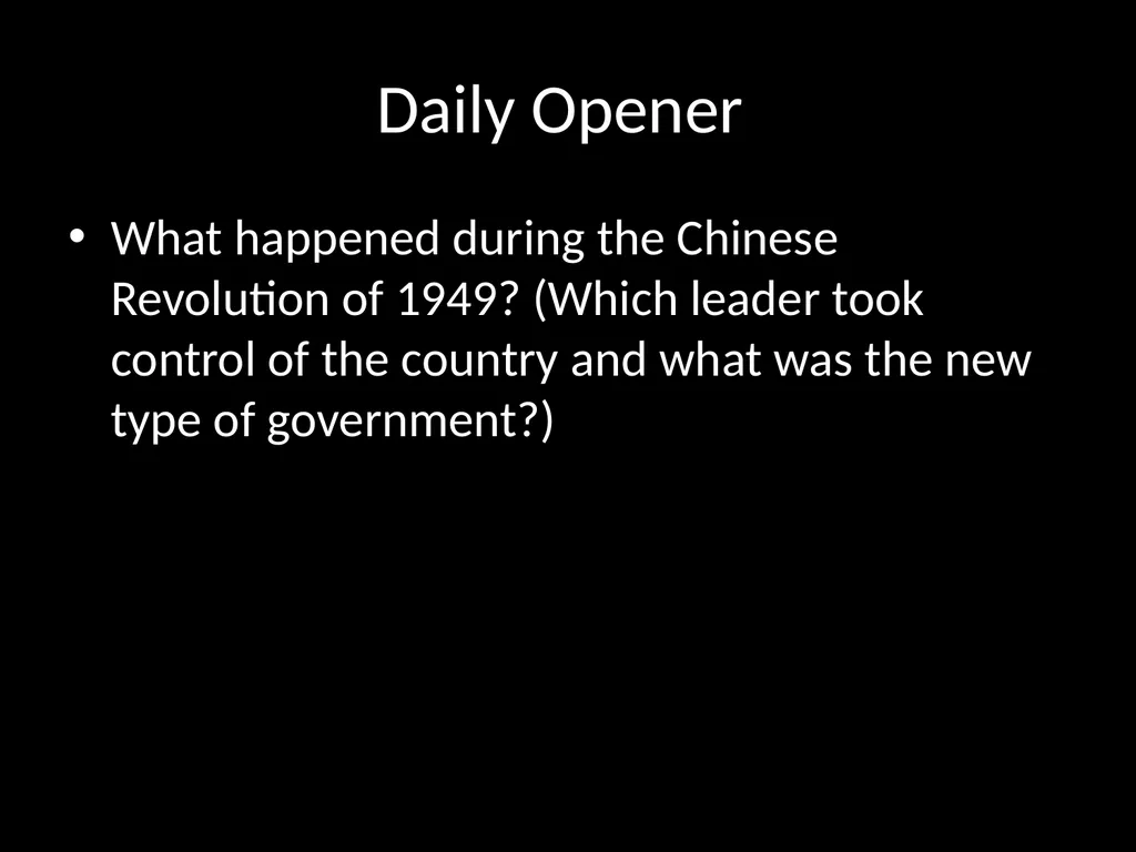 Daily Opener When was the Cold War? How can a - slide 72 of 105