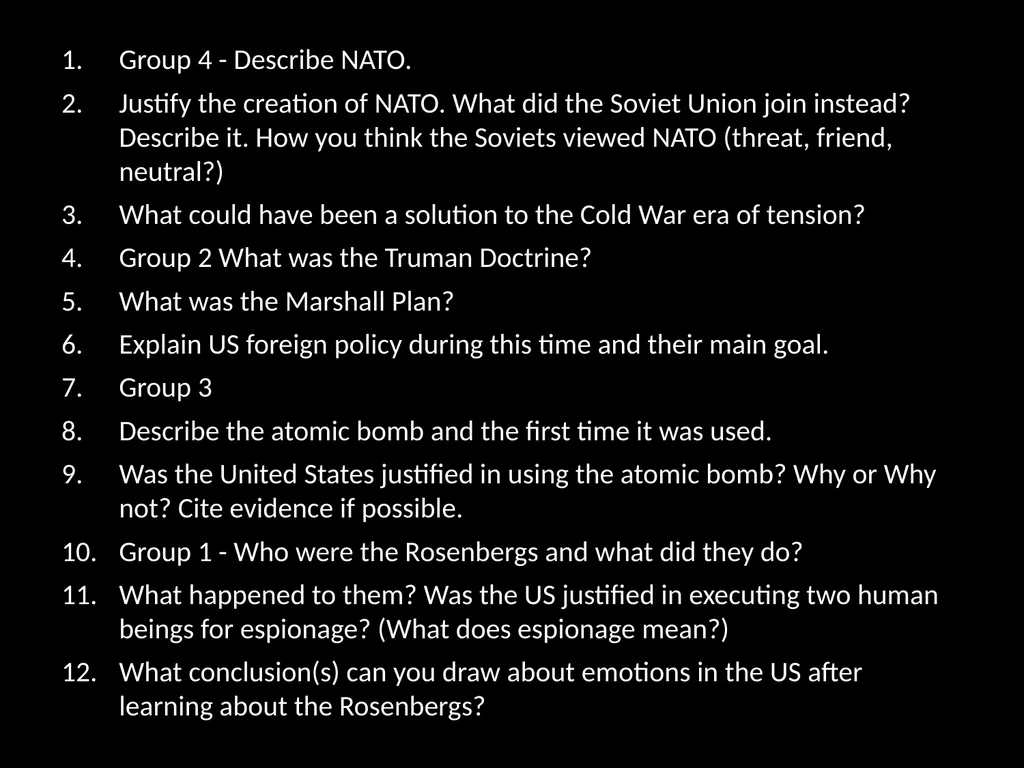 Daily Opener When was the Cold War? How can a - slide 33 of 105