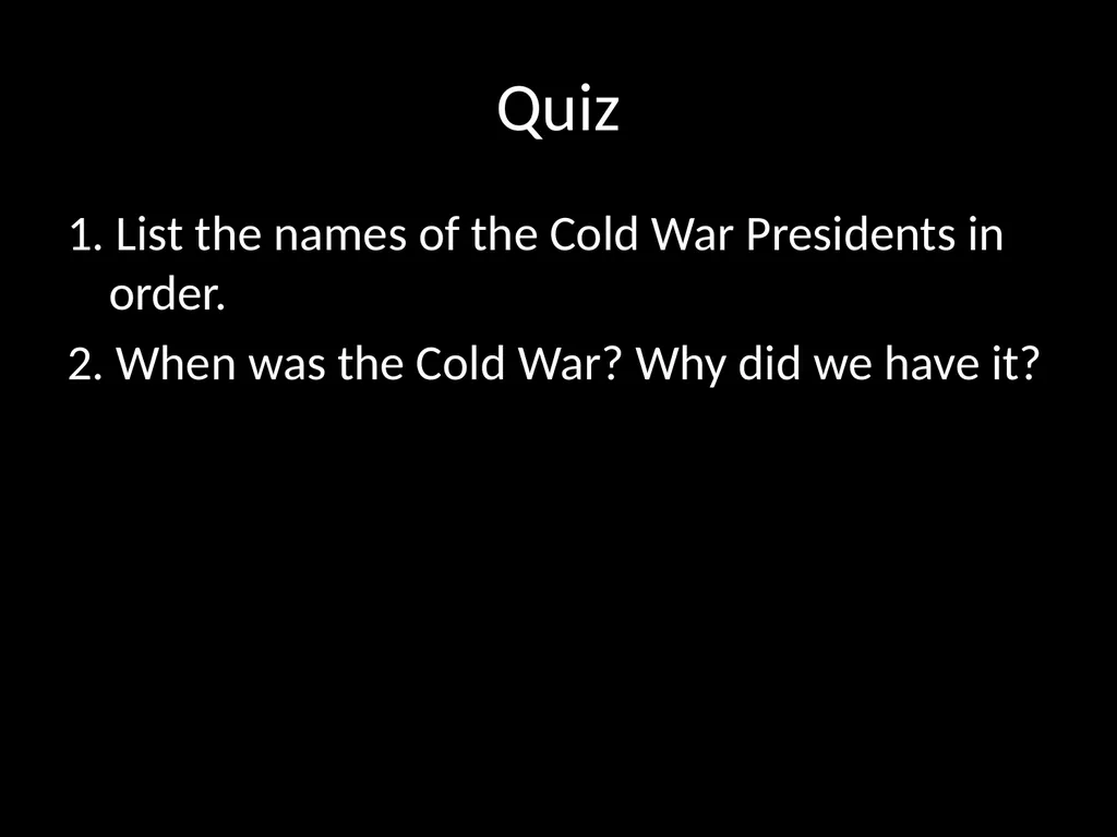 Daily Opener When was the Cold War? How can a - slide 53 of 105
