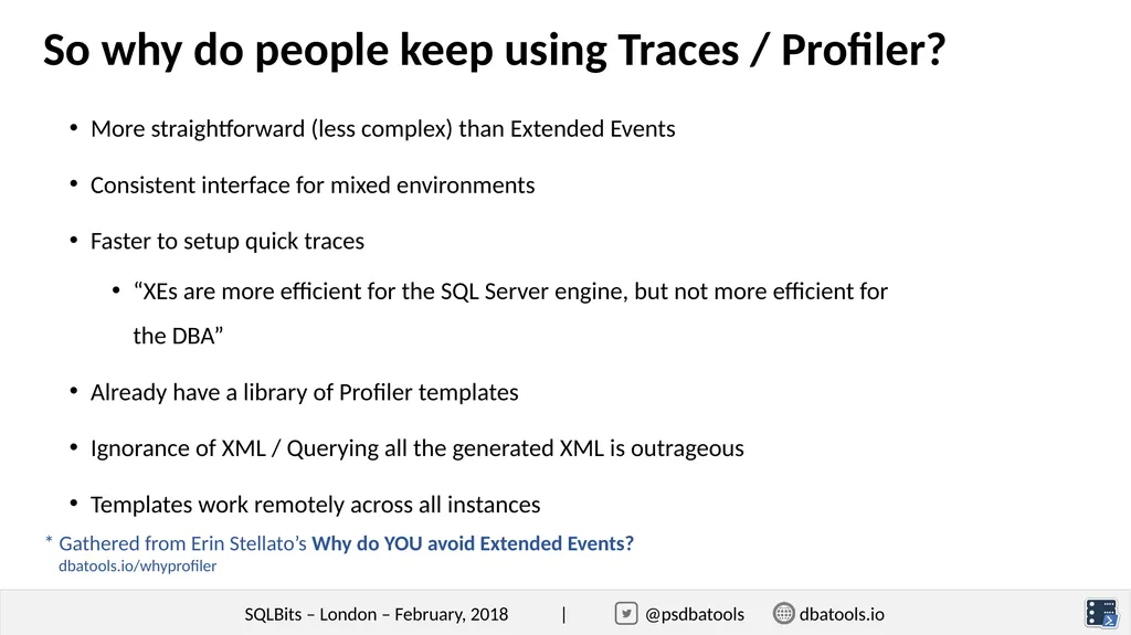 Simplifying XEvents Management with dbatools - slide 7 of 17