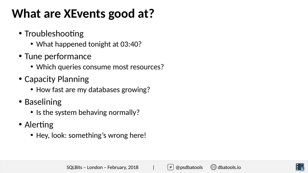 Simplifying XEvents Management with dbatools - slide 5 of 17