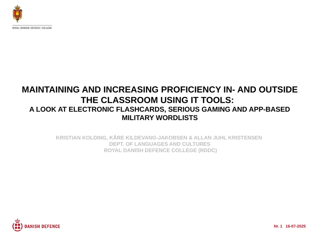 Nr. 1 05-10-2015 Maintaining and increasing