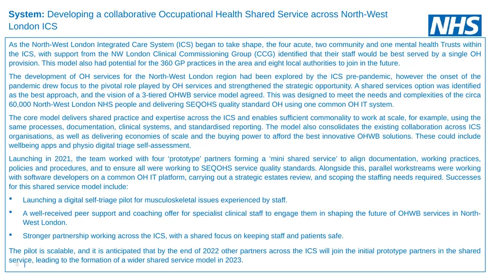 Growing OHWB Together: Inspirational Case Studies - slide 8 of 15