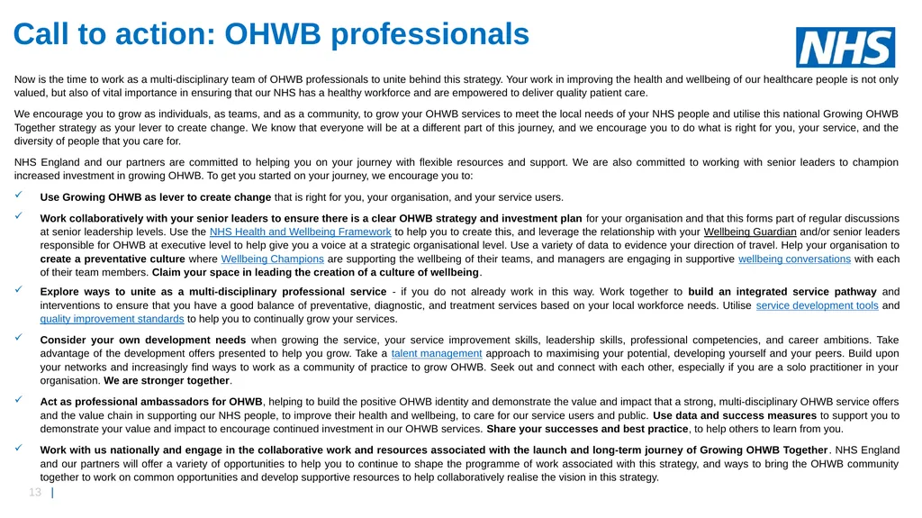 Growing OHWB Together: Inspirational Case Studies - slide 13 of 15