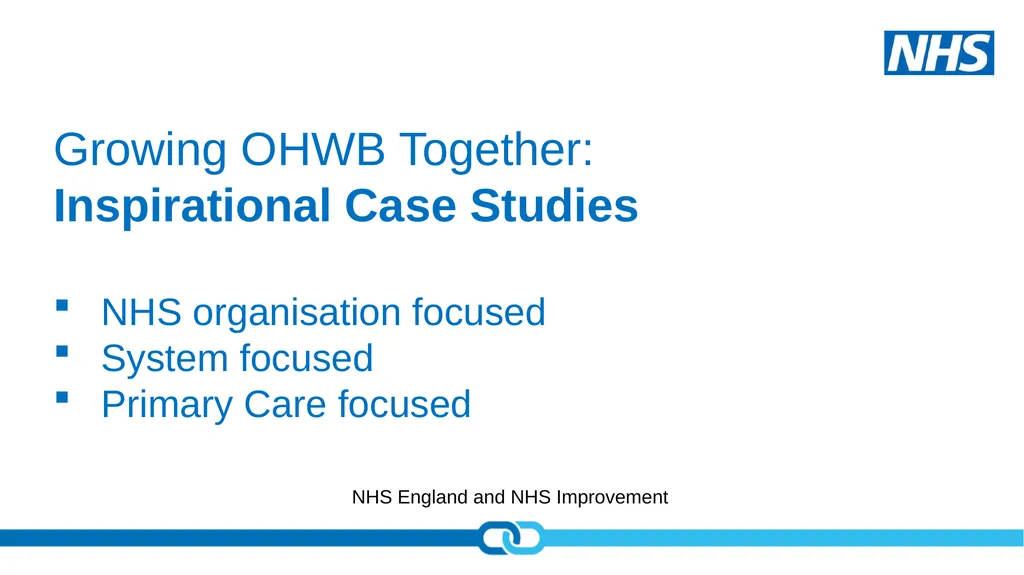 Growing OHWB Together: Inspirational Case Studies - slide 1 of 15