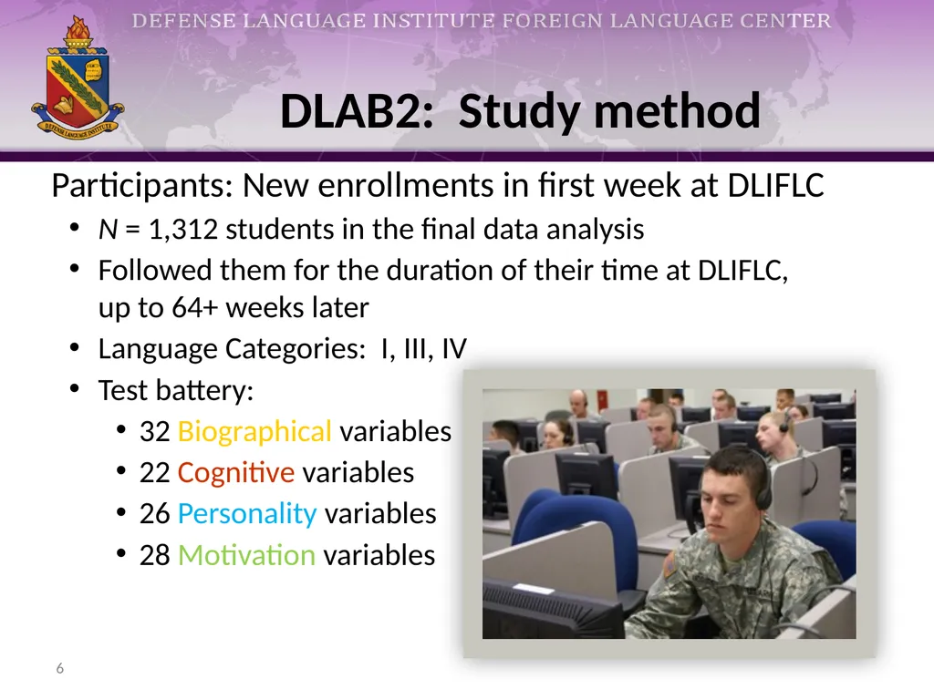 Research at DLIFLC: What We Do and How We Do - slide 6 of 10