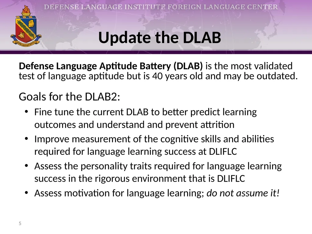 Research at DLIFLC: What We Do and How We Do - slide 5 of 10