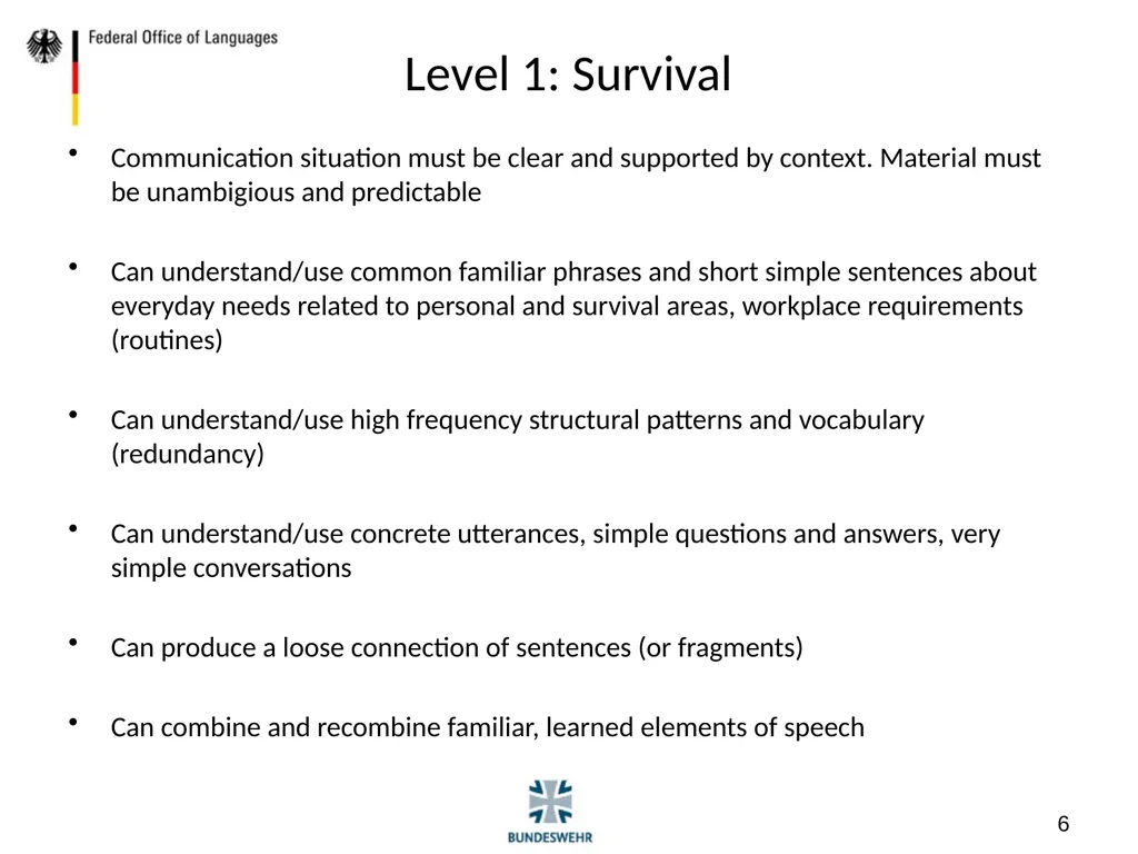 The Development of Testing Materials on Level 1 - slide 6 of 19