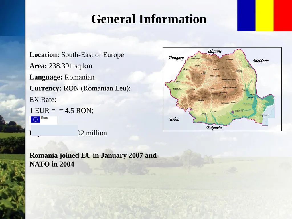 Romanian Agricultural Sector Overview Bucharest, - slide 2 of 19