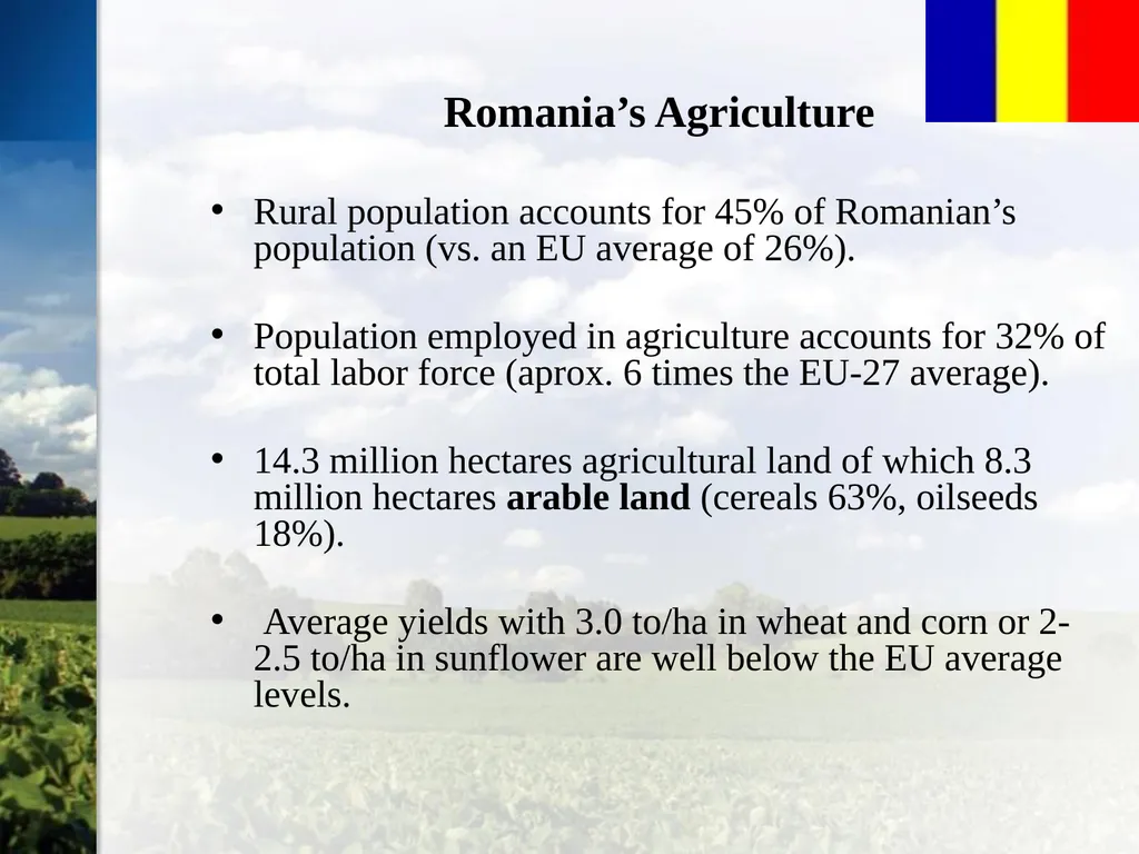 Romanian Agricultural Sector Overview Bucharest, - slide 5 of 19