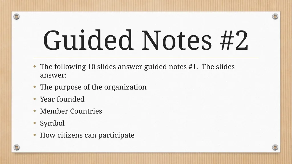 SS.7. C.4.2: International Organizations Guided - slide 11 of 25