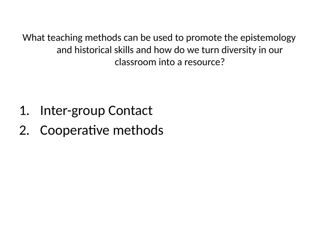 History teaching and Intergroup relations: The - slide 23 of 28