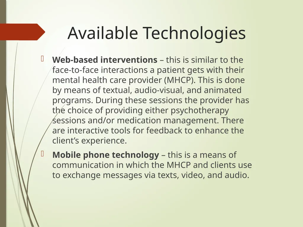 The use of tele-mental health programs in rural - slide 3 of 15