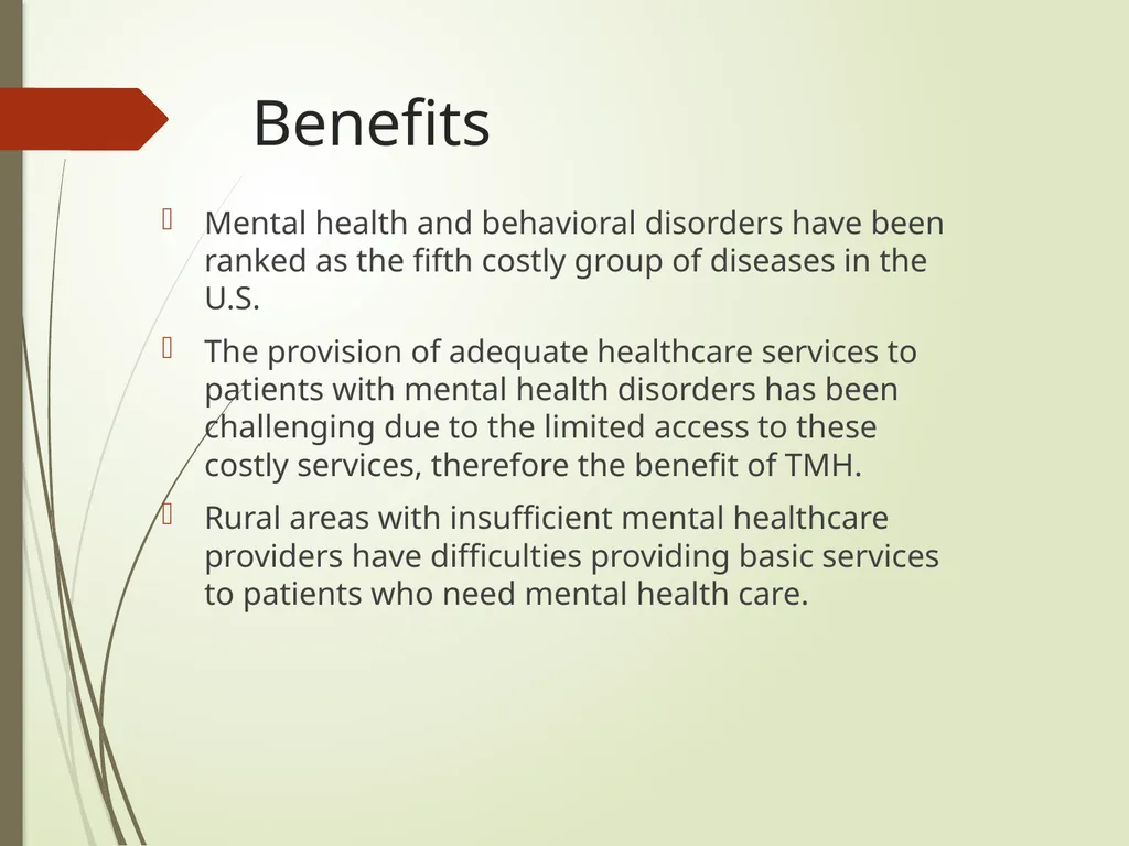The use of tele-mental health programs in rural - slide 10 of 15