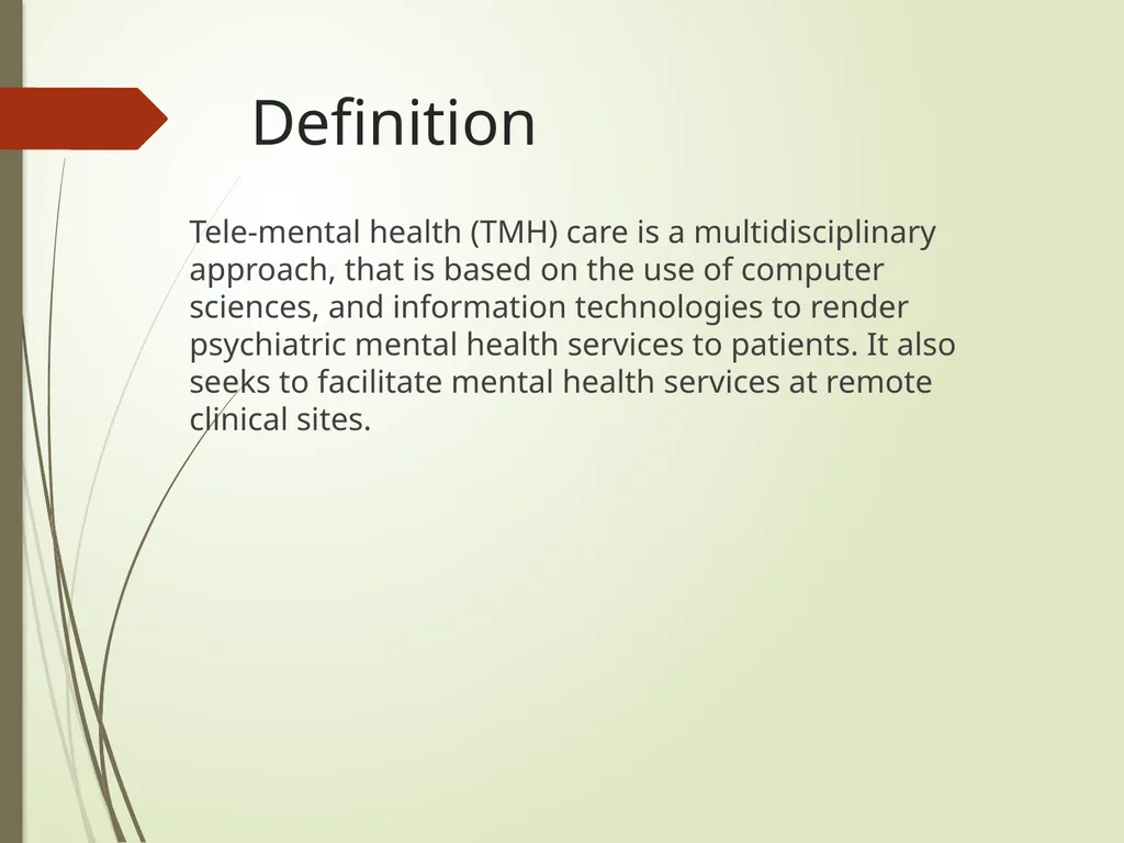The use of tele-mental health programs in rural - slide 2 of 15