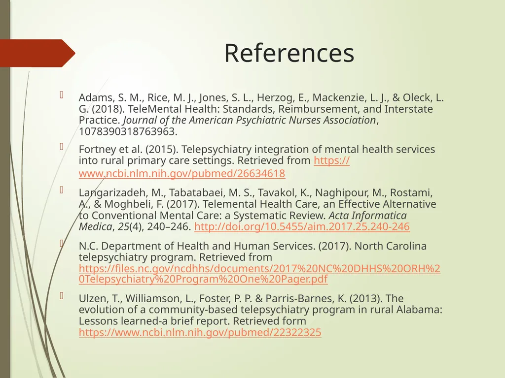 The use of tele-mental health programs in rural - slide 14 of 15